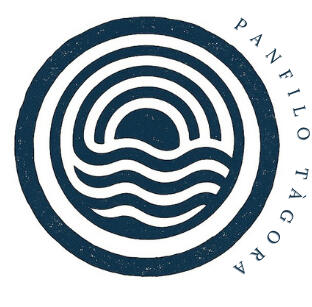 Logo Panfilo Tàgora 5 cerchi concentrici blu si muovono come onde